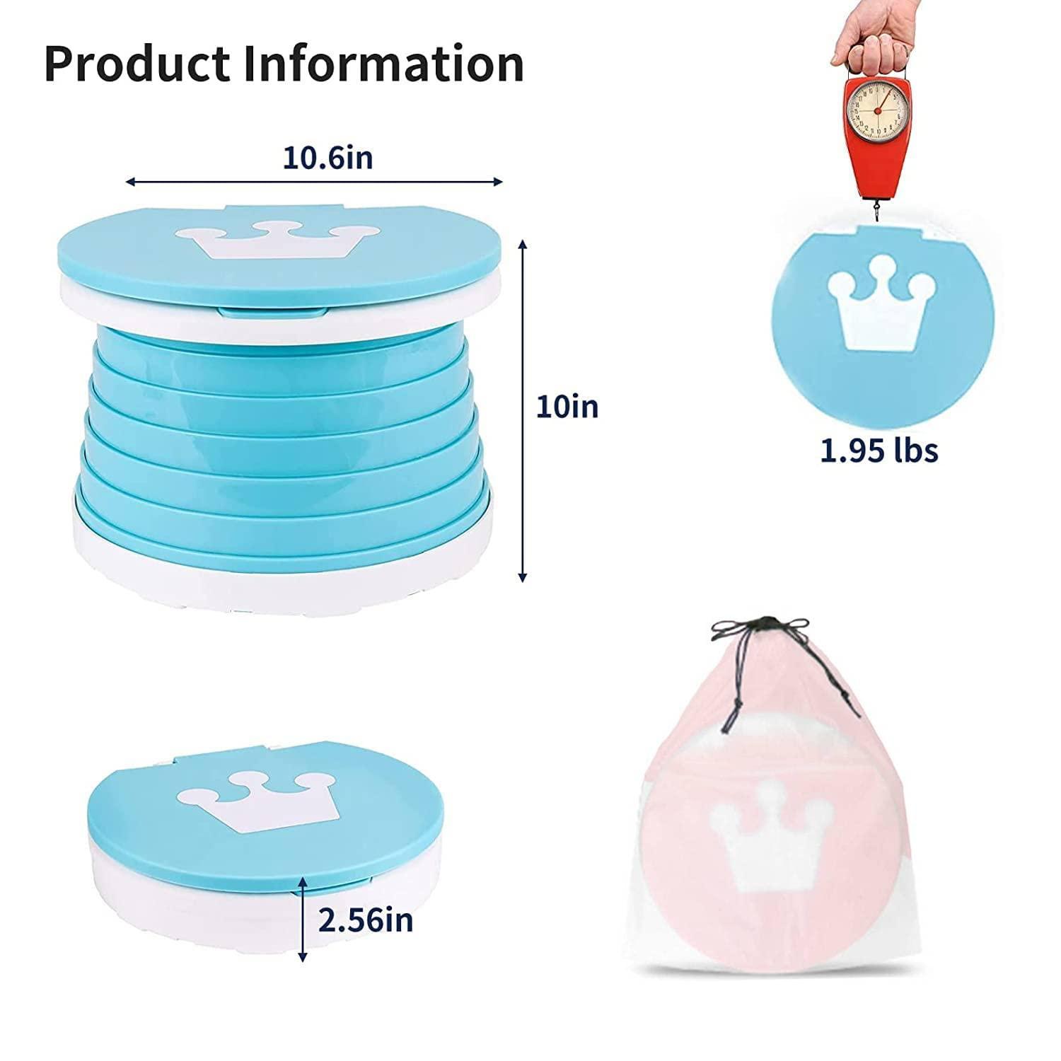 SunnySmile portable, foldable potty seat for toddler, Training Toilet Seat Emergency Toilet for Car, Camping, Outdoor, indoor (light blue, small)