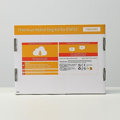 FREENOVE FREENOVE Robot Dog Kit for ESP32-WROVER CAM (Included), Dual-core 32-bit 240 MHz Microcontroller, Walking, Camera, Touch Sensor, Ultrasonic Ranging, Buzzer, RGB LED, Servo, App