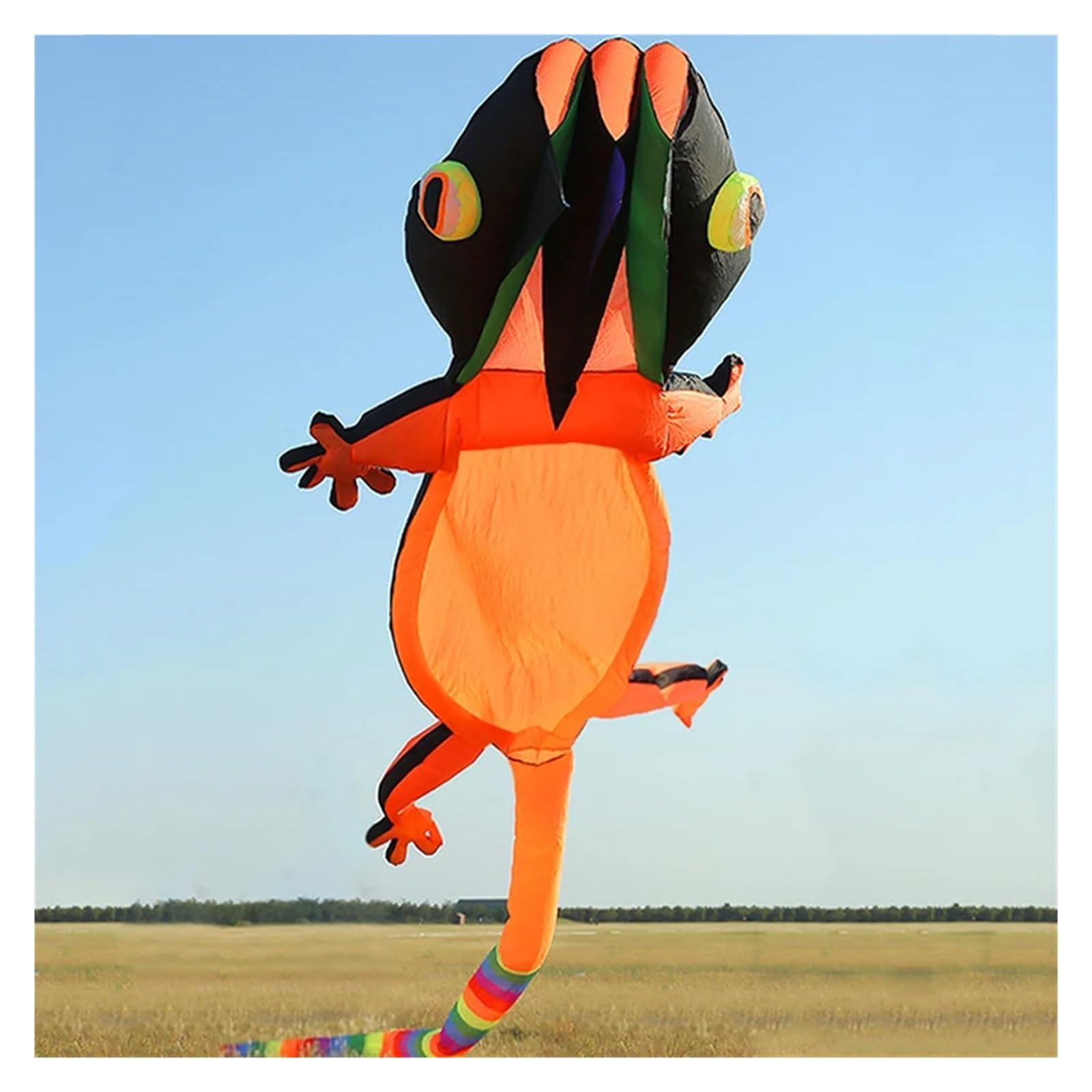UqaBs 3D 14M Inflatable Gecko Lizard Kite, Large Soft Skeletonless Animal Kite, Outdoor Flying Sports Tear Resistant Material Kite (Color : Style 1)