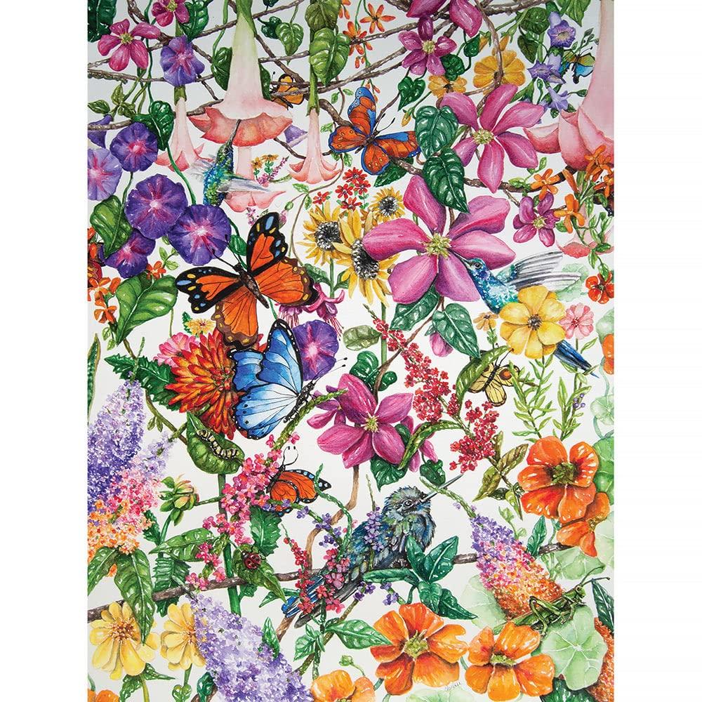 Bits and Pieces Bits and Pieces - 280 Piece Jigsaw Puzzle for Adults - 18\" x 24\" - \'Butterfly and Clematis Forest\' - 280 pc Large Piece Colorful Flowers Unique Puzzle Challenging Tessellation Jigsaw by Charlsie Kelly