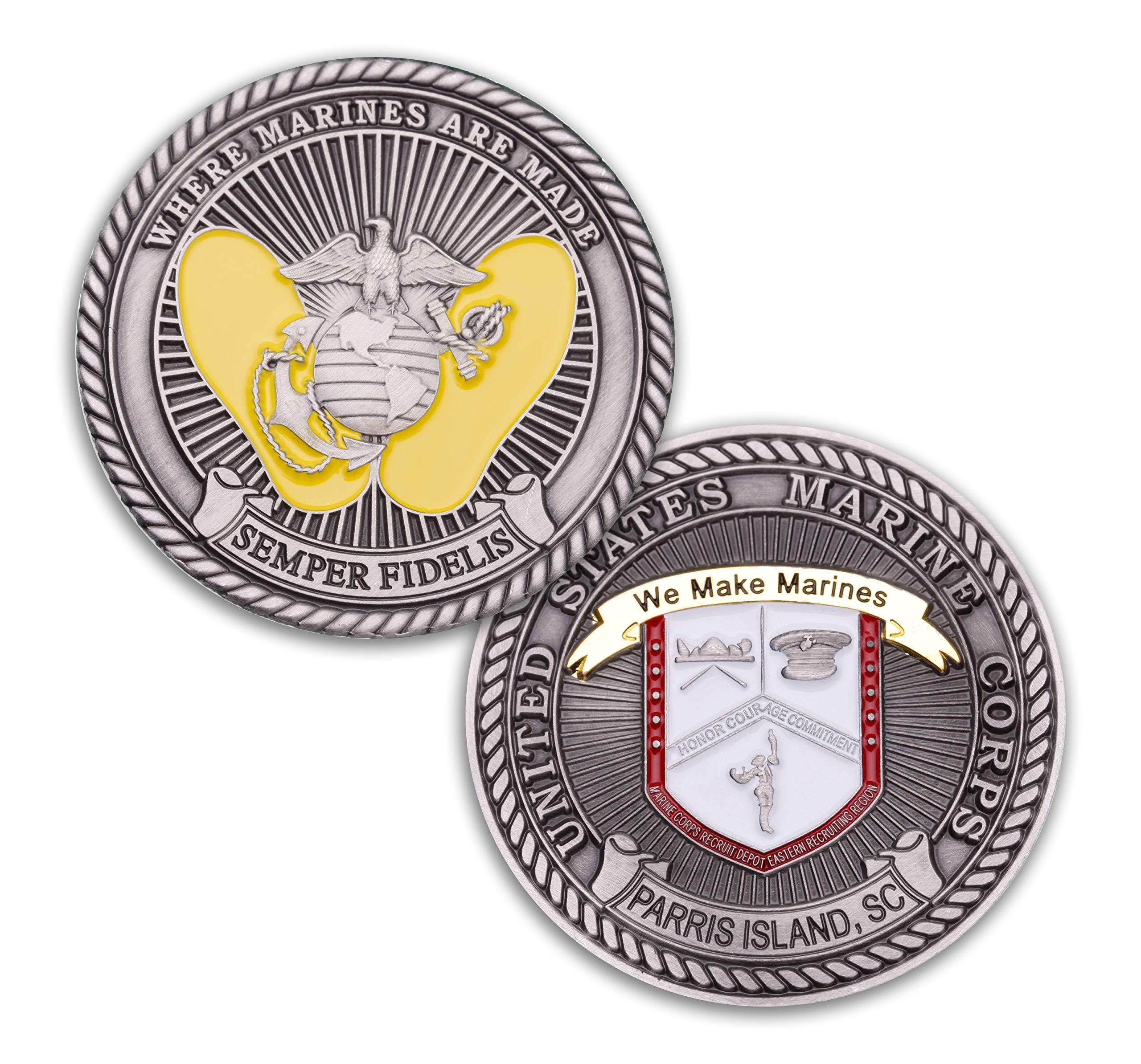 Coins For Anything, Inc Parris Island Challenge Coin - Marine Corps Recruit Depot Military Coin - MCRD Challenge Coin Designed by Marines for Marines! Officially Licensed