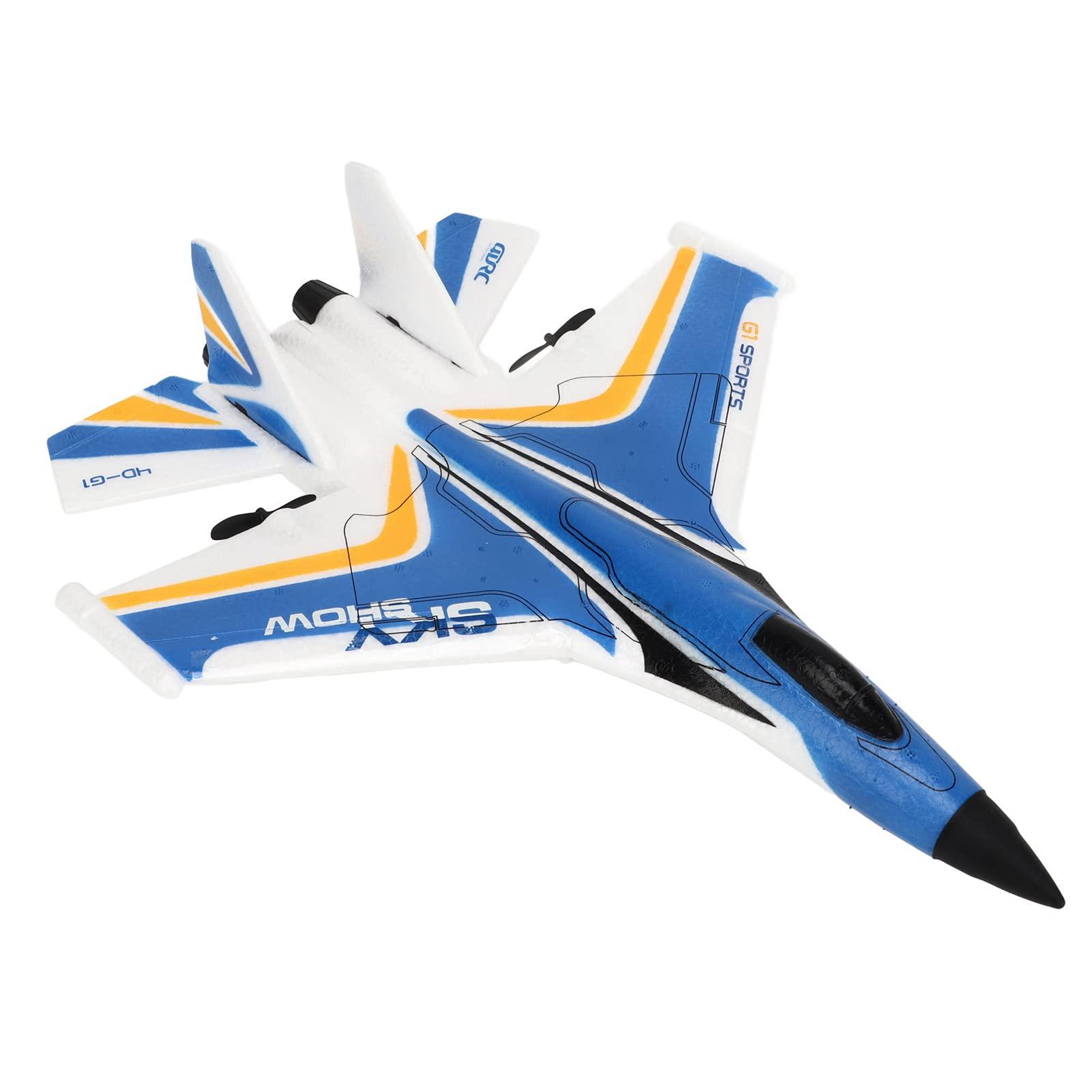 EVTSCAN EVTSCAN RC Glider Plane - 2.4GHz Remote Control Airplane with LED Light, Lightweight Flexible RC Glider, Easy to Fly RC Glider for Kids & Beginners(3 Batteries-Blue)