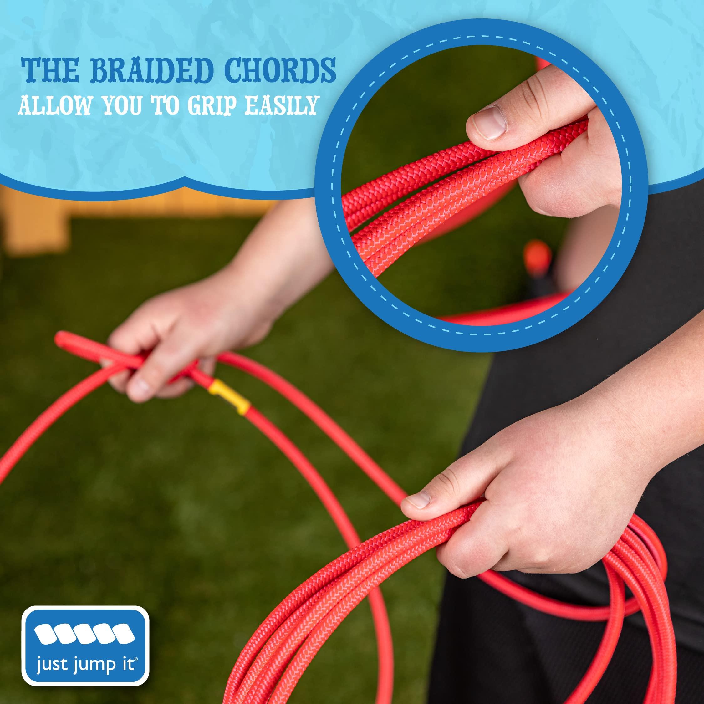 Just Jump It Just Jump It Lil Lariat Junior Lasso Rope - Pre-Tied 20\' Kids Cowboy Rope - Pink and White