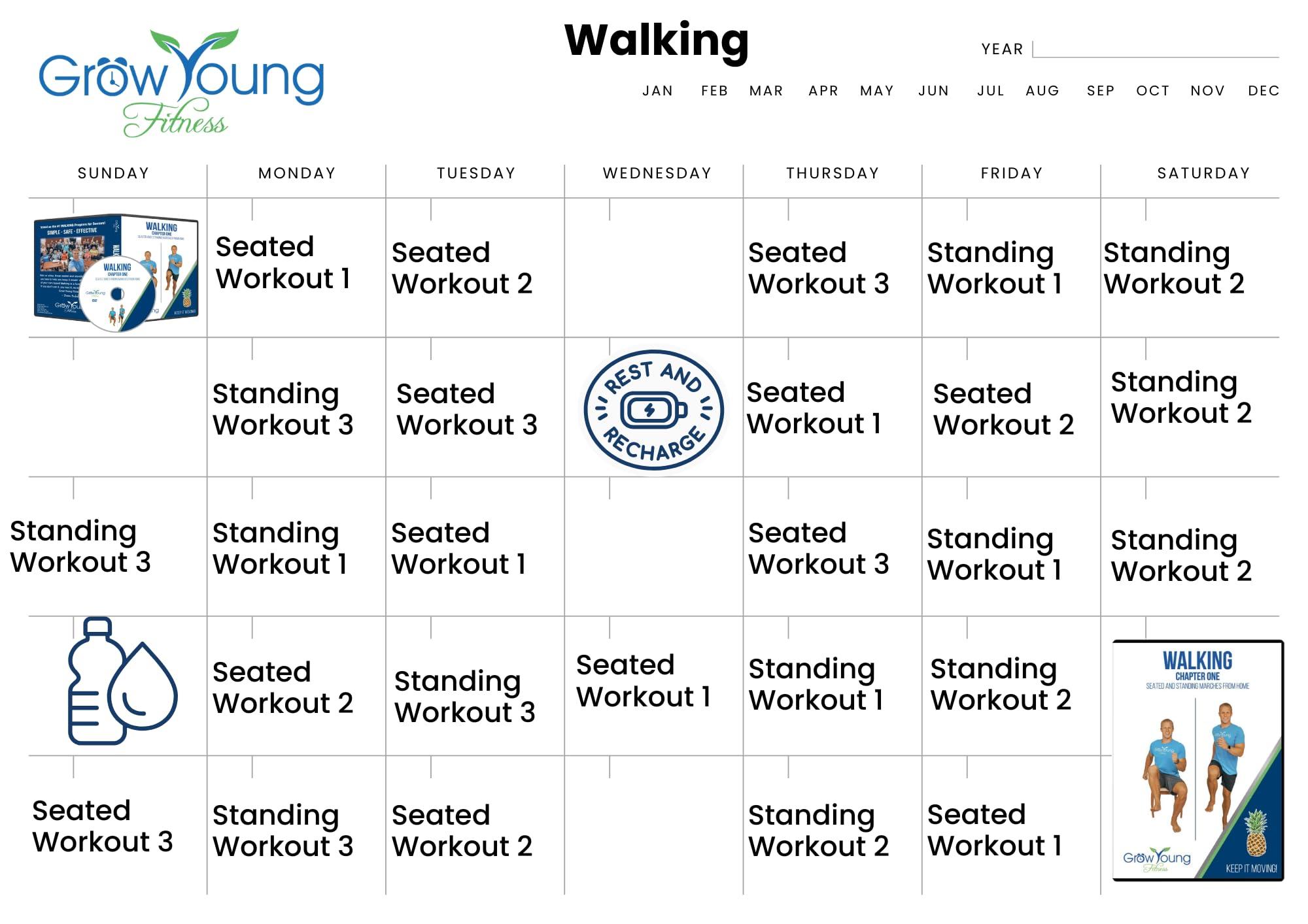 Grow Young Fitness Grow Young Fitness Walking Exercises for Seniors DVD - Safe Senior Exercise DVD with 6 Marching Workouts