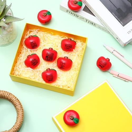 ShinyRelief ShinyRelief 120 Pcs Teacher Stress Relief Balls Thank You Stress Balls Bulk Squeeze Foam Soft Apple Shaped Teacher Appreciation Stress Balls Motivate Encourage Toys for Teacher's Day Gifts