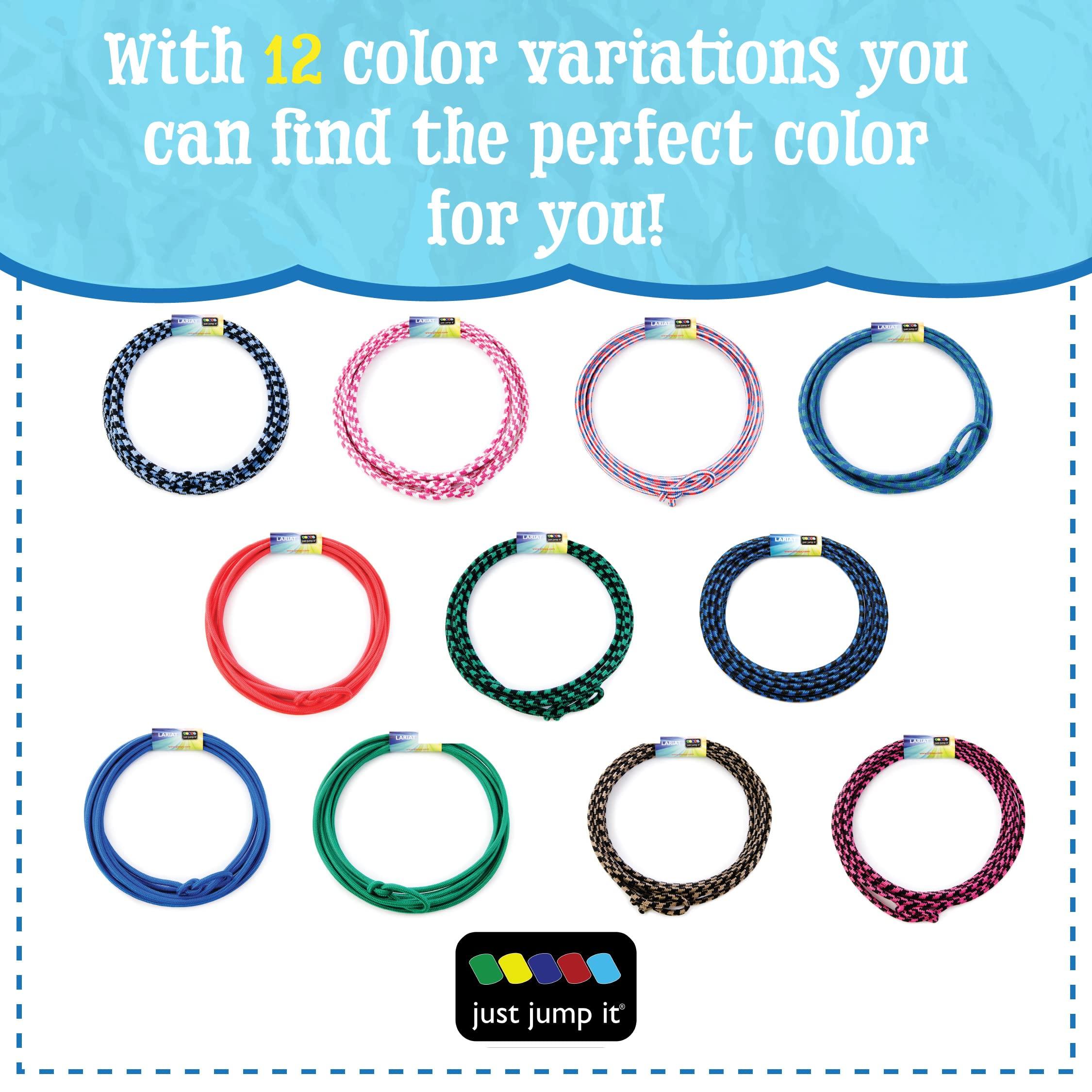 Just Jump It Just Jump It Lil Lariat Junior Lasso Rope - Pre-Tied 20\' Kids Cowboy Rope - Pink and White