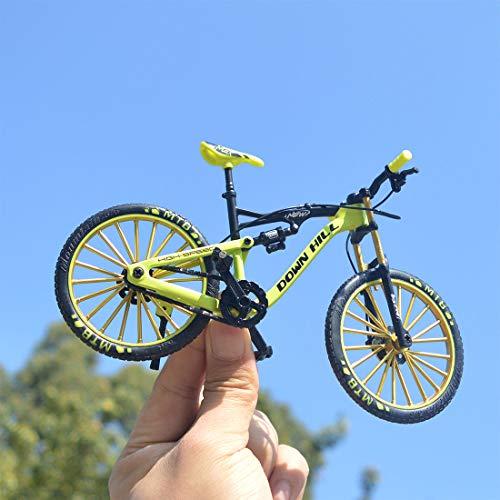 Ailejia Mini Racing Bicycle Ornament Vehicles Mountain Finger Dirt Bike Toy Model Decoration Crafts for Home (S-Green) image-4