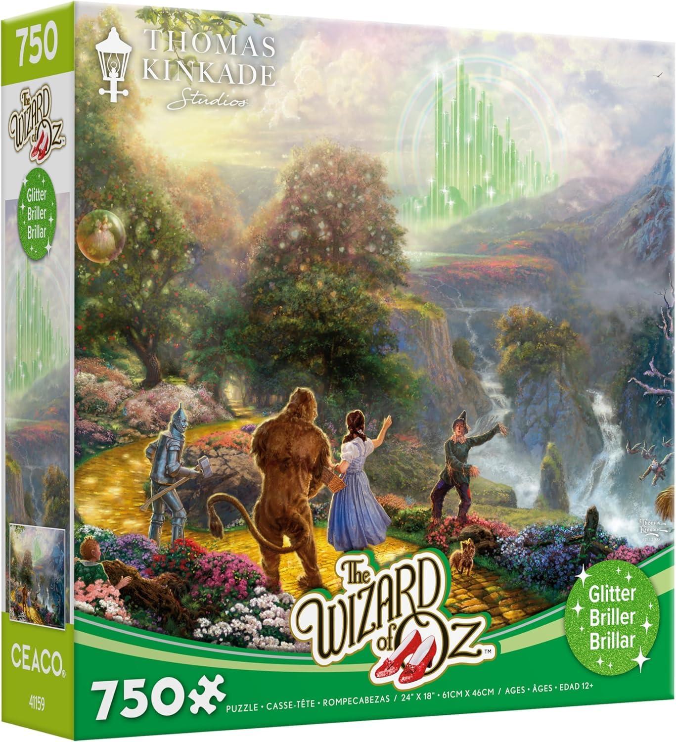 Ceaco Ceaco - Thomas Kinkade - The Wizard of Oz - Dorothy Discovers Emerald City - 750 Piece Glitter Jigsaw Puzzle