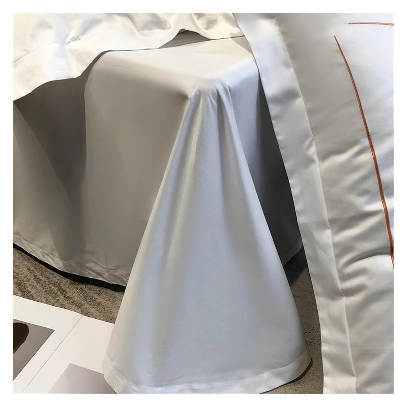 VSVE VSVE Luxury 1000TC Egyptian Cotton Bedding Set 1 Lines Embroidery Duvet Cover Set with Sheet Covers Pillowcases Bed Linen Bedding