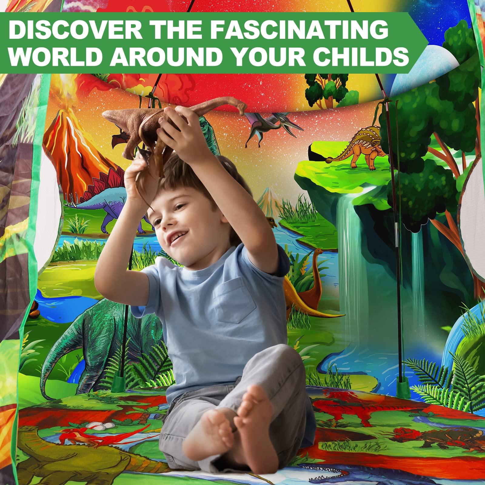 WillingHeart WillingHeart Dinosaur Kids Play Tent Boys Girls Indoor Outdoor Pop Up Tents Foldable Toddler Baby Playhouse Child Playroom Children's Pretend Party Toy Fort House Birthday Gift Camping Games Supplies