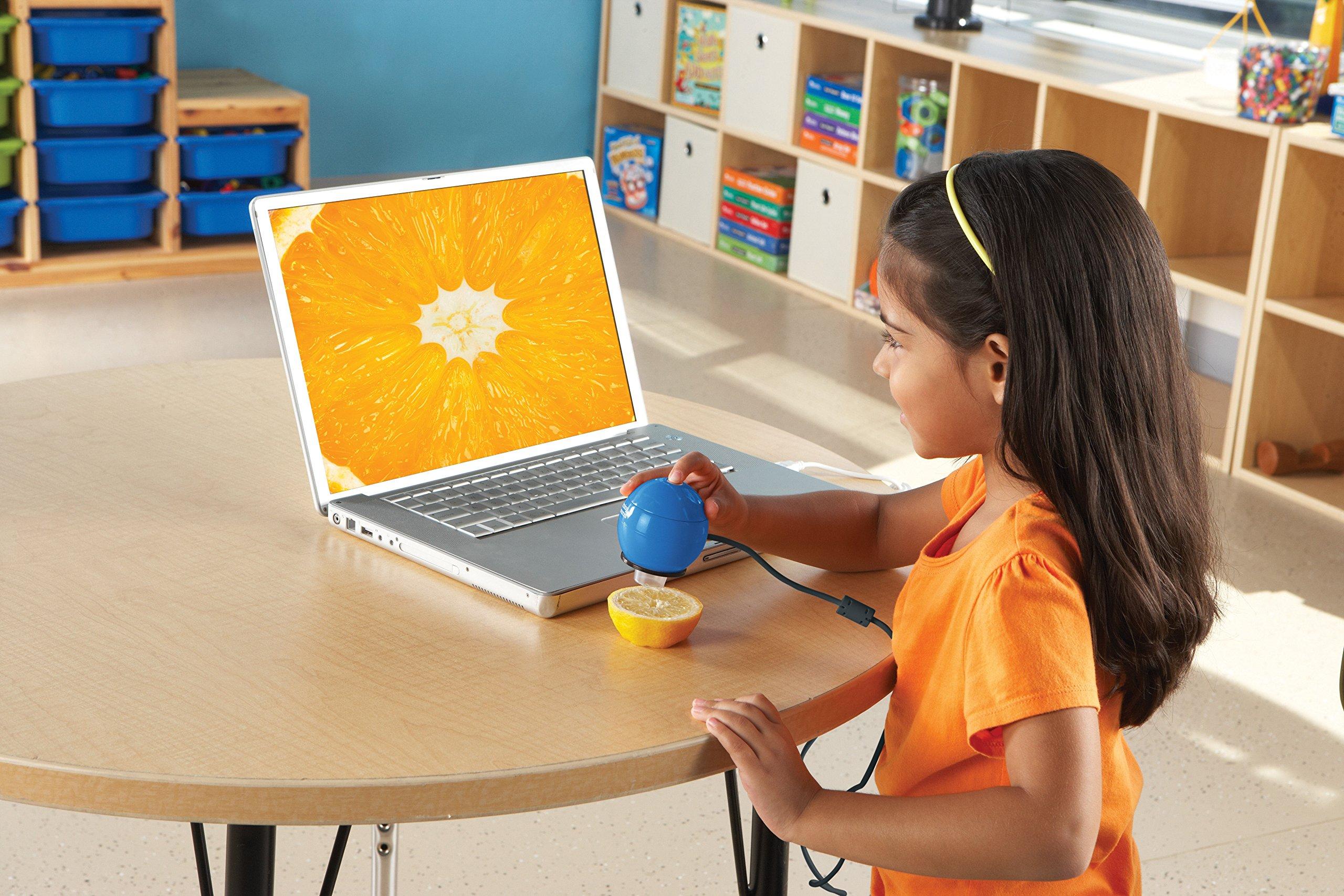 Learning Resources Learning Resources Zoomy 2.0 Handheld Digital Microscope, Computer, Projector, or Interactive whiteboard Accessories, Blue, Ages 4+