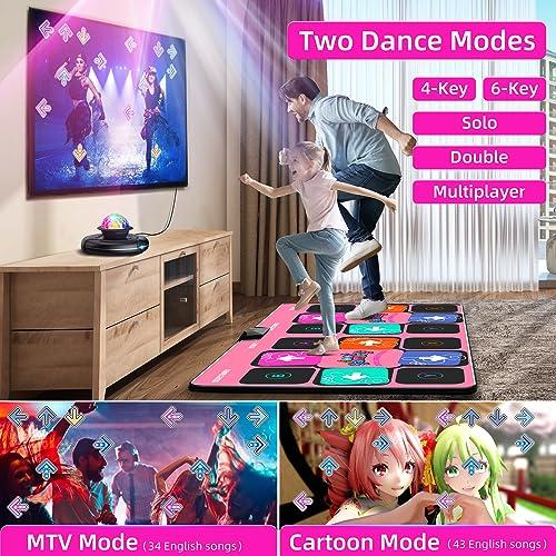 FWFX FWFX Dance Mat for Adults and Kids, Double User Wireless Dance Pad Game for TV, Plug and Play Electronic Dance Mats with Smart Camera, Exercise Dancing Mat for Family Games, Birthday Gifts Ideas