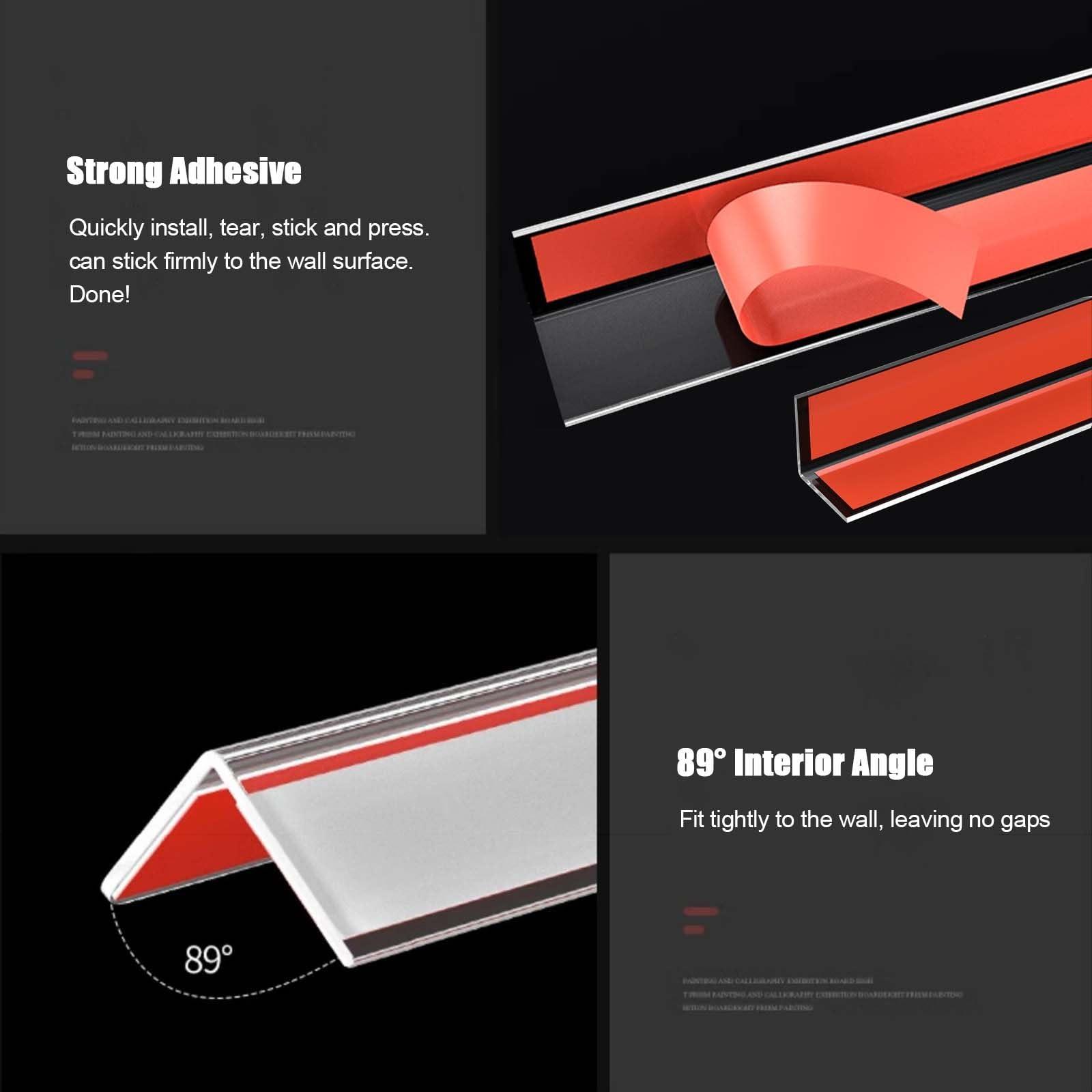 EoxinDm Wall Corner Protector,Corner Guards, Wall Corner Protectors Guards Self-Adhesive Angle Corner 90 Degree Trim Protection Edge Strip, Width 1.7/4 Cm Corner Shield Clear for Wall Corner, Easy to Install