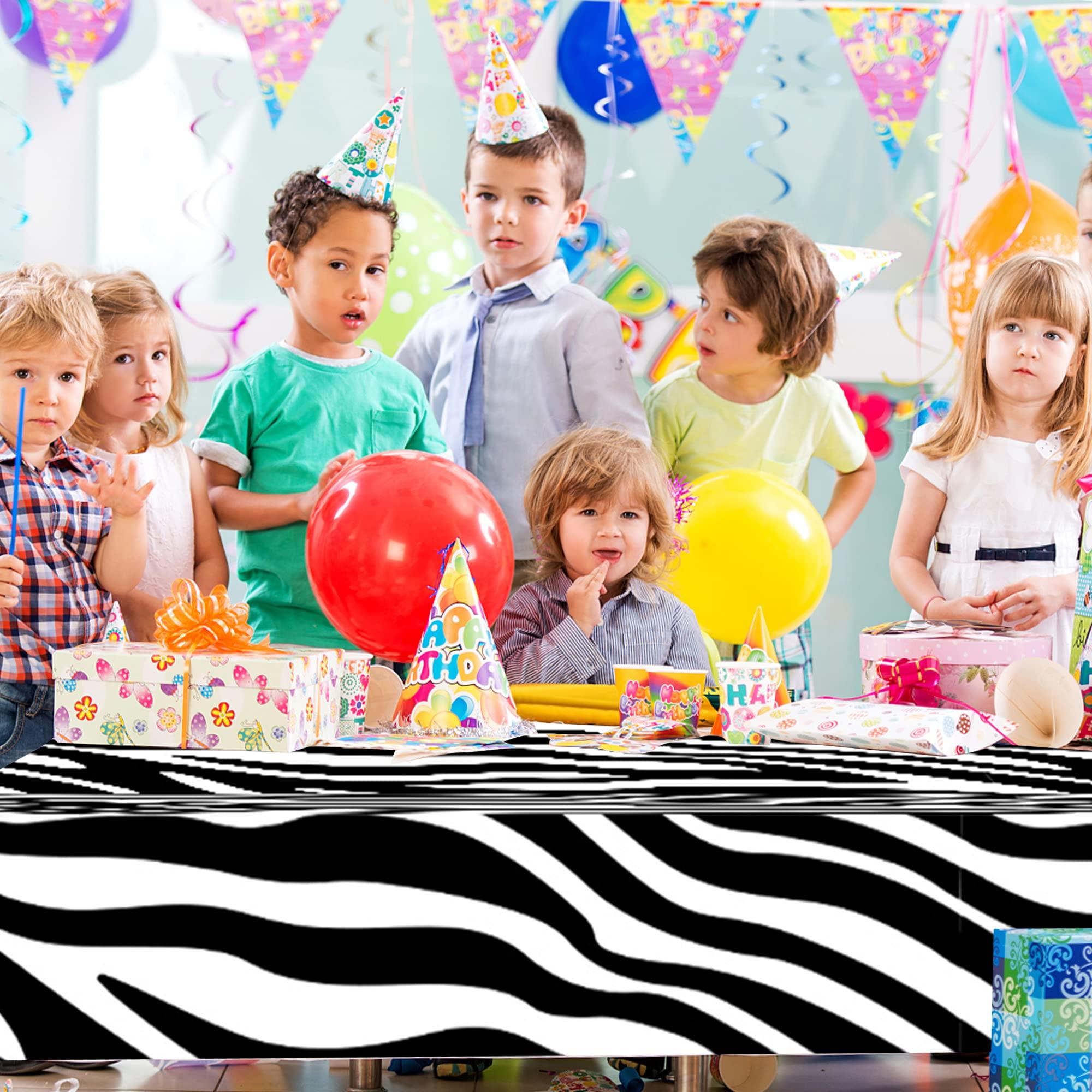 Adirasenotek Adirasenotek 3Pack Zebra Print Decor Tablecloths for Party Animal Theme Party Tablecloths Jungle Party Table Cover 3D Print Table Cover, Jungle Party Supplies for Party,Birthday, Baby Showers (Zebra)