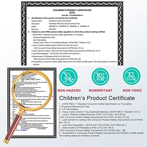 MEROCO MEROCO Montessori Screw Driver Board for Kids Montessori Materials Basic Skills Educational Learning Toys for 3 4 5 Year Old Kids Toddlers Sensory Montessori Toy Preschool Classroom Fine Motor Skills