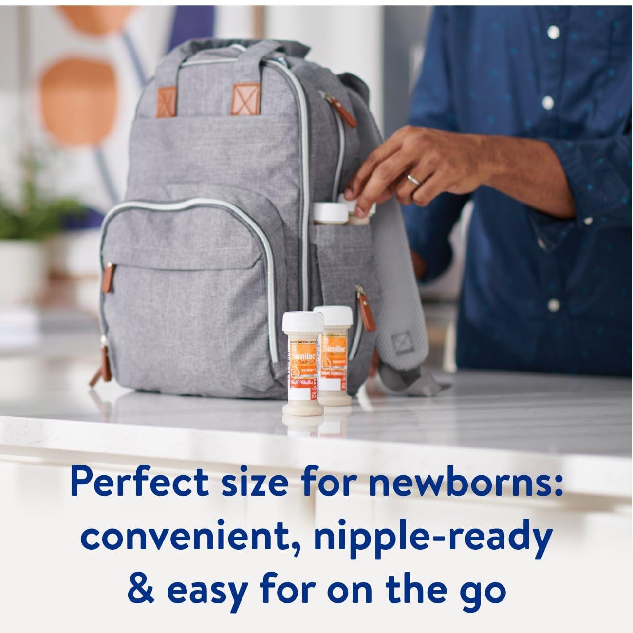 Similac Similac 360 Total Care Sensitive Infant Formula for Fussiness & Gas Due to Lactose Sensitivity, Has 5 HMO Prebiotics, Non-GMO, Baby Formula, Ready to Feed, 2-fl-oz Bottle, Pack of 12