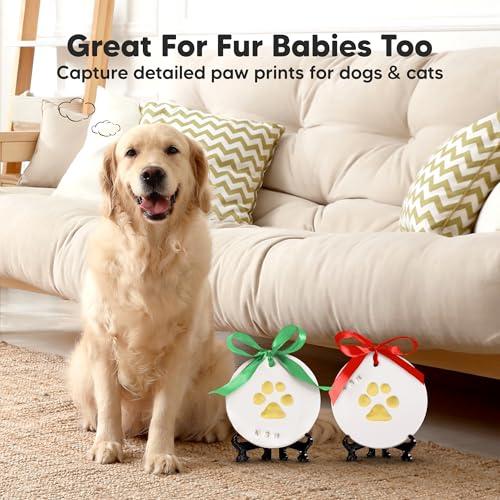 KeaBabies Baby Hand and Footprint Kit - Personalized Baby Foot Printing Kit for Newborn - Baby Footprint Kit for Toddlers - Baby Keepsake Handprint Kit - Baby Handprint Ornament Maker (Multi-Colored)