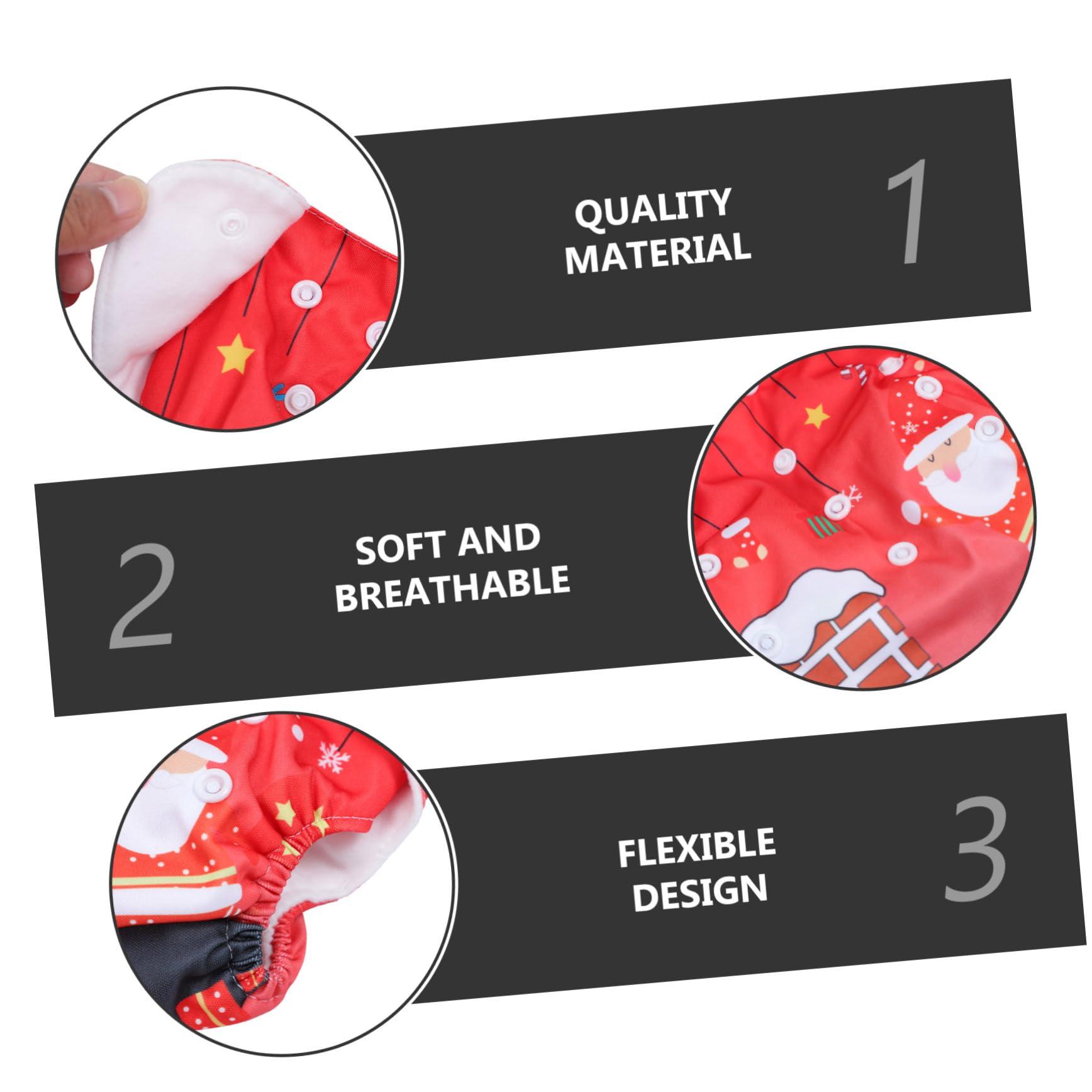 Healifty 2pcs Baby Diapers Lining Brushed Cloth Button Christmas Newborn