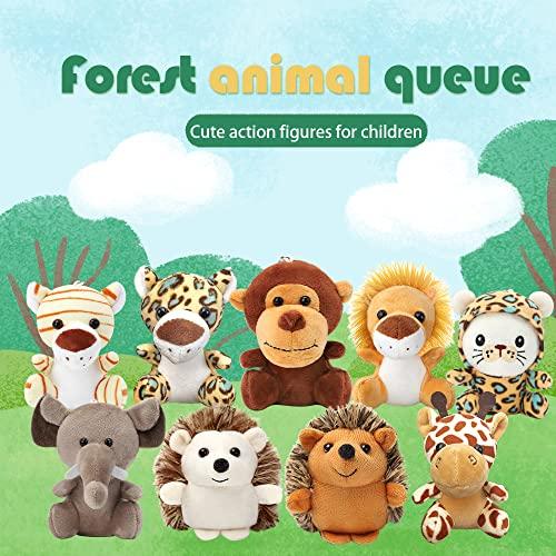 hatisan Small Stuffed Animals Bulk, Cute Stuffed Animal Keychains Bulk Stuffed Animals, Safari Stuffed Animals Plush Toy Elephant Giraffe Lion Stuff Animal, Plush Toys Bulk for Kid (9)