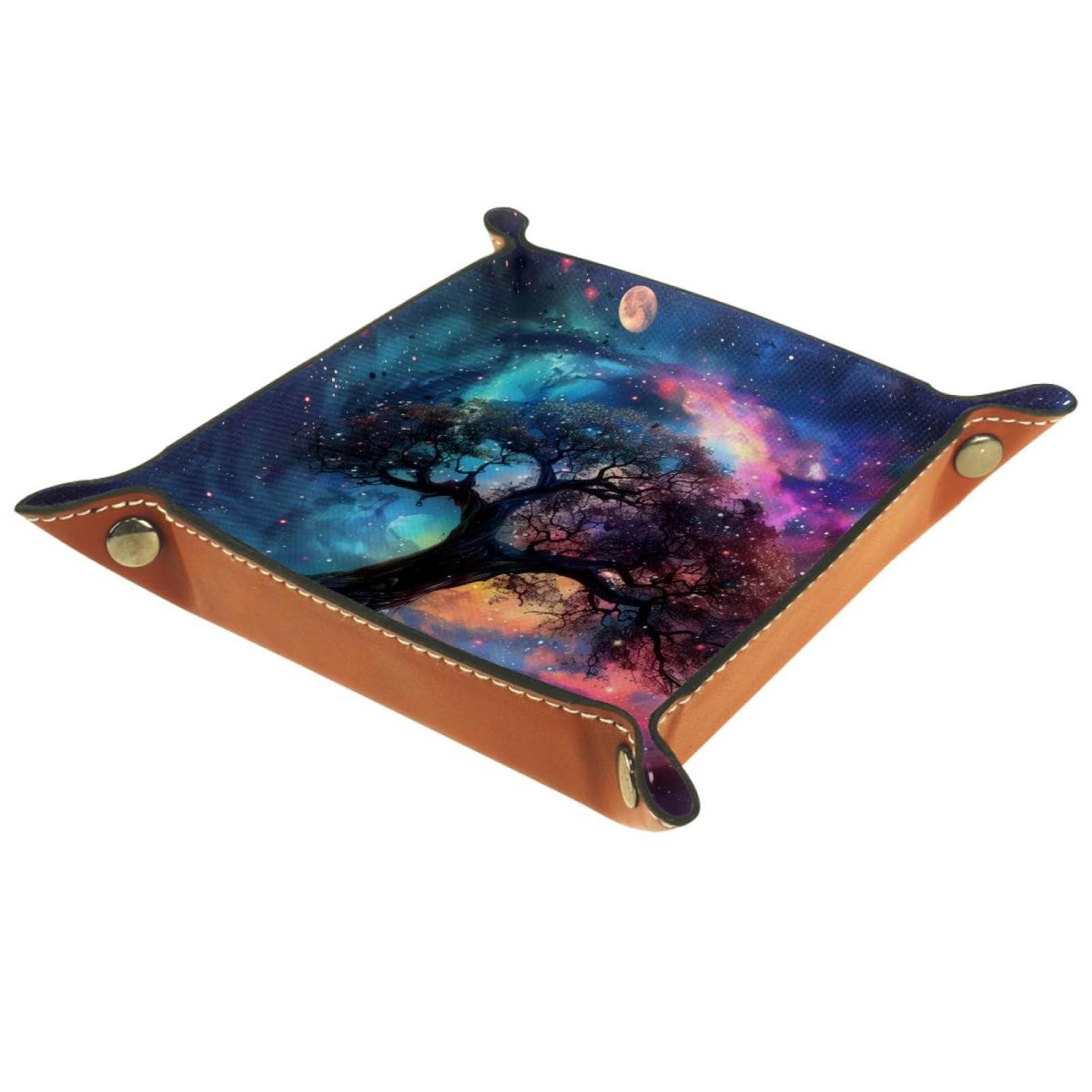 NEWzone Galaxy Tree Dice Tray Dice Rolling Tray Folding Dice Holder for Dice Games, Like RPG, DND and Other Table Games