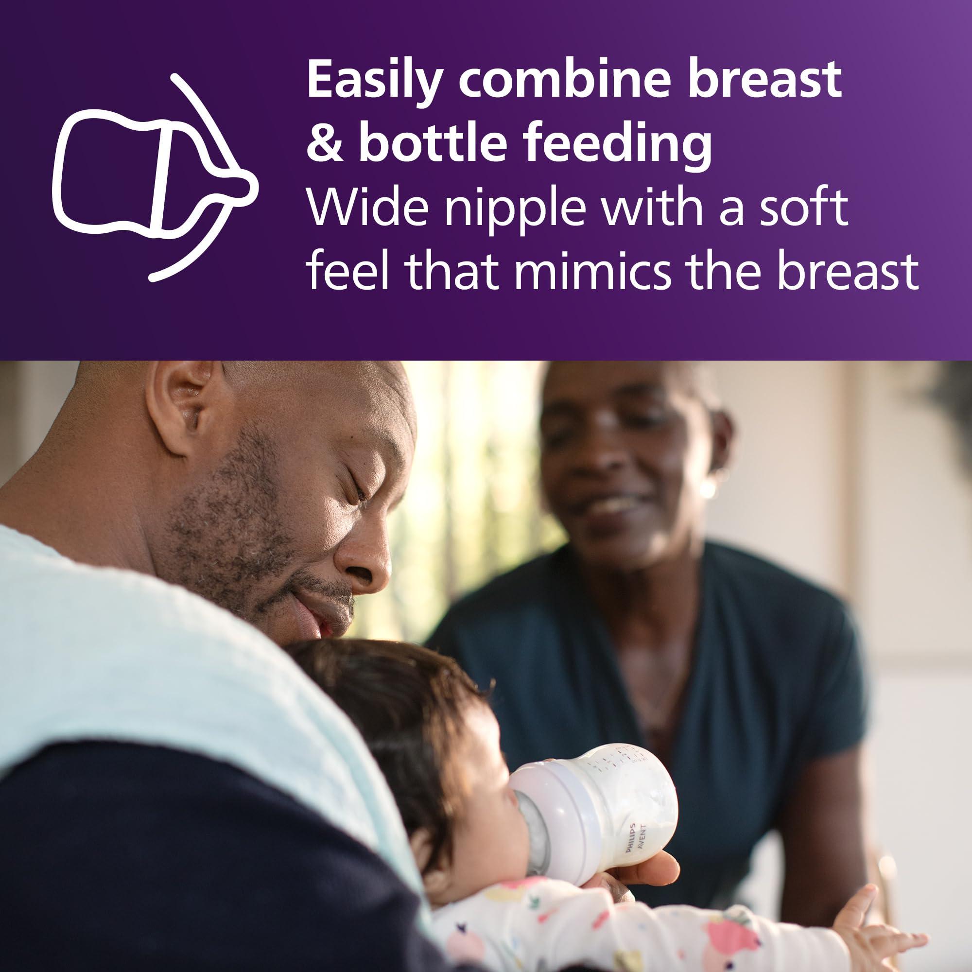 AVENT Philips AVENT Natural Baby Bottle with Natural Response Nipple, Clear, 9oz, 1pk, SCY903/01