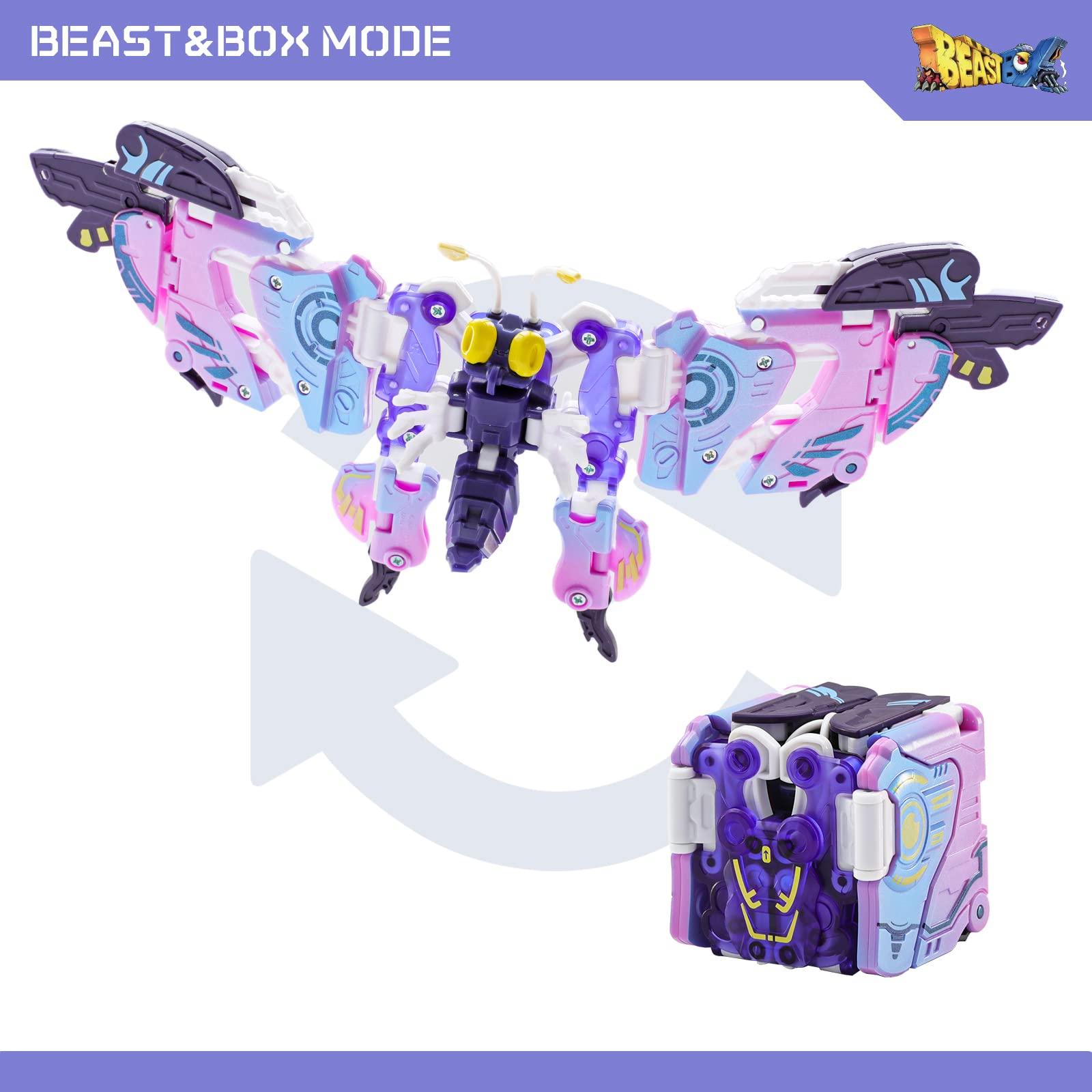 52TOYS 52TOYS BEASTBOX BB-56 Bullet Deformation Toys Action Figure, Converting Toys in Mecha and Cube, Perfect Birthday Party Gift for Teens and Adults, Designed by Butterfly
