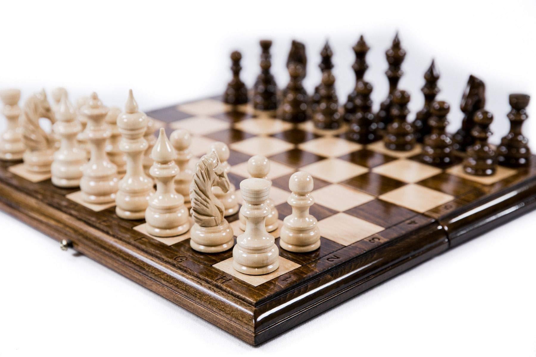 Generic Chess set WOODEN BOARD GAME checkers chess carving Ornament hand made gift wood table game
