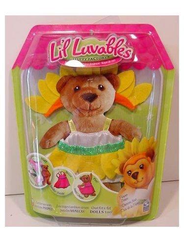 Lil Luvables Fluffy Factory Bear Wear Flower Outfit image-1