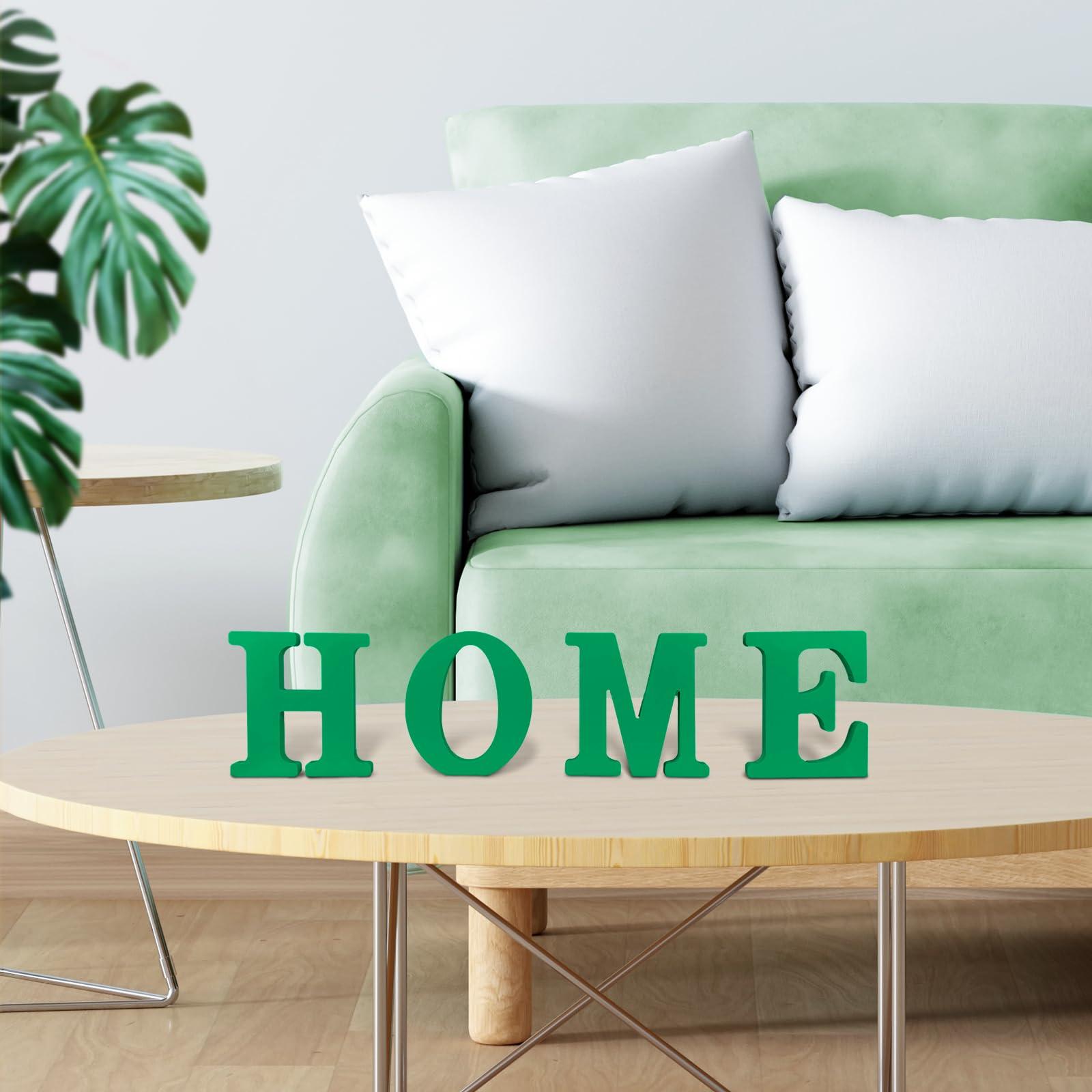 AOCEAN AOCEAN 6 Inch Green Wood Letters Unfinished Wood Letters for Wall Decor Decorative Standing Letters Slices Sign Board Decoration for Craft Home Party Projects (S)