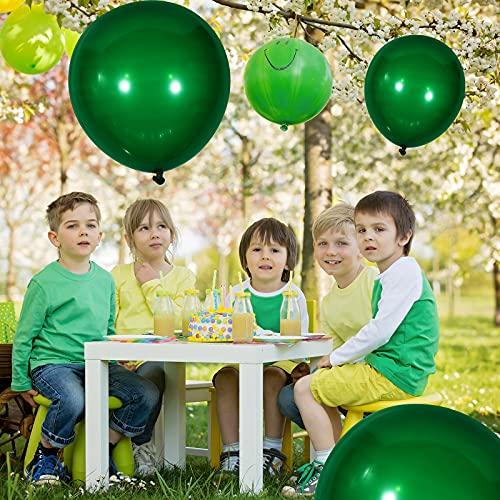 Sumind 100 Pieces Latex Balloons Different Sizes 18/12/10/5 Inch Party Balloon Kit for Valentines Birthday Baby Shower Wedding Bride Graduation Party Decoration (Dark Green)