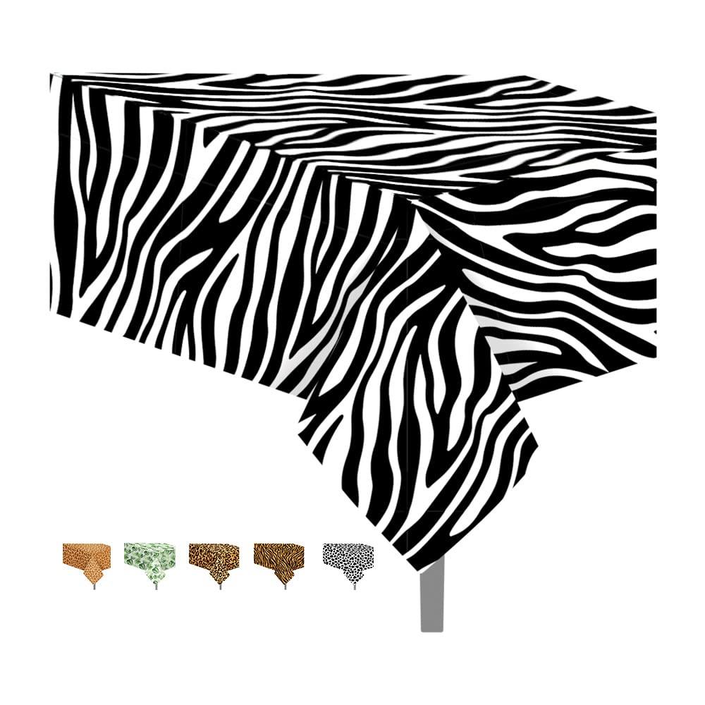 Adirasenotek Adirasenotek 3Pack Zebra Print Decor Tablecloths for Party Animal Theme Party Tablecloths Jungle Party Table Cover 3D Print Table Cover, Jungle Party Supplies for Party,Birthday, Baby Showers (Zebra)