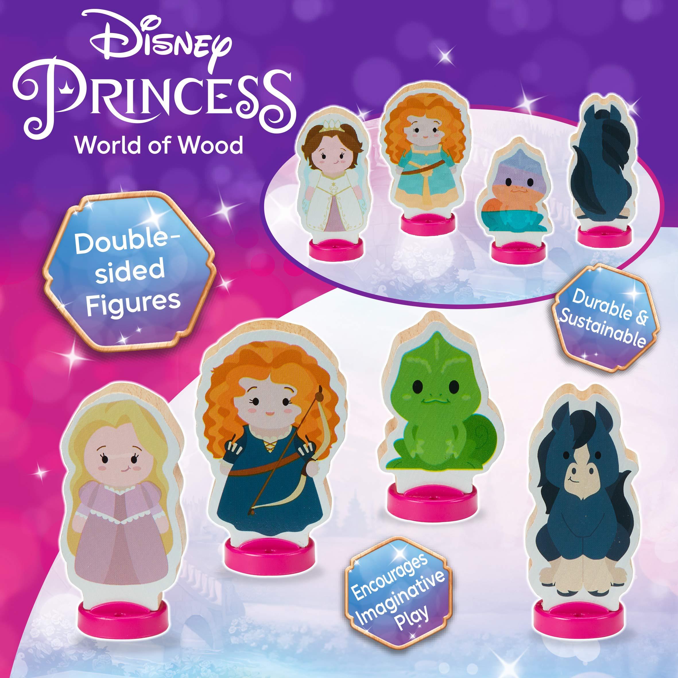 Disney Princess Disney Princess Wooden Princess 4-Figure Set Beautiful Preschool Wooden Toy, Imaginative Play, FSC Certified Sustainable, Gift for 2-5 Year Old