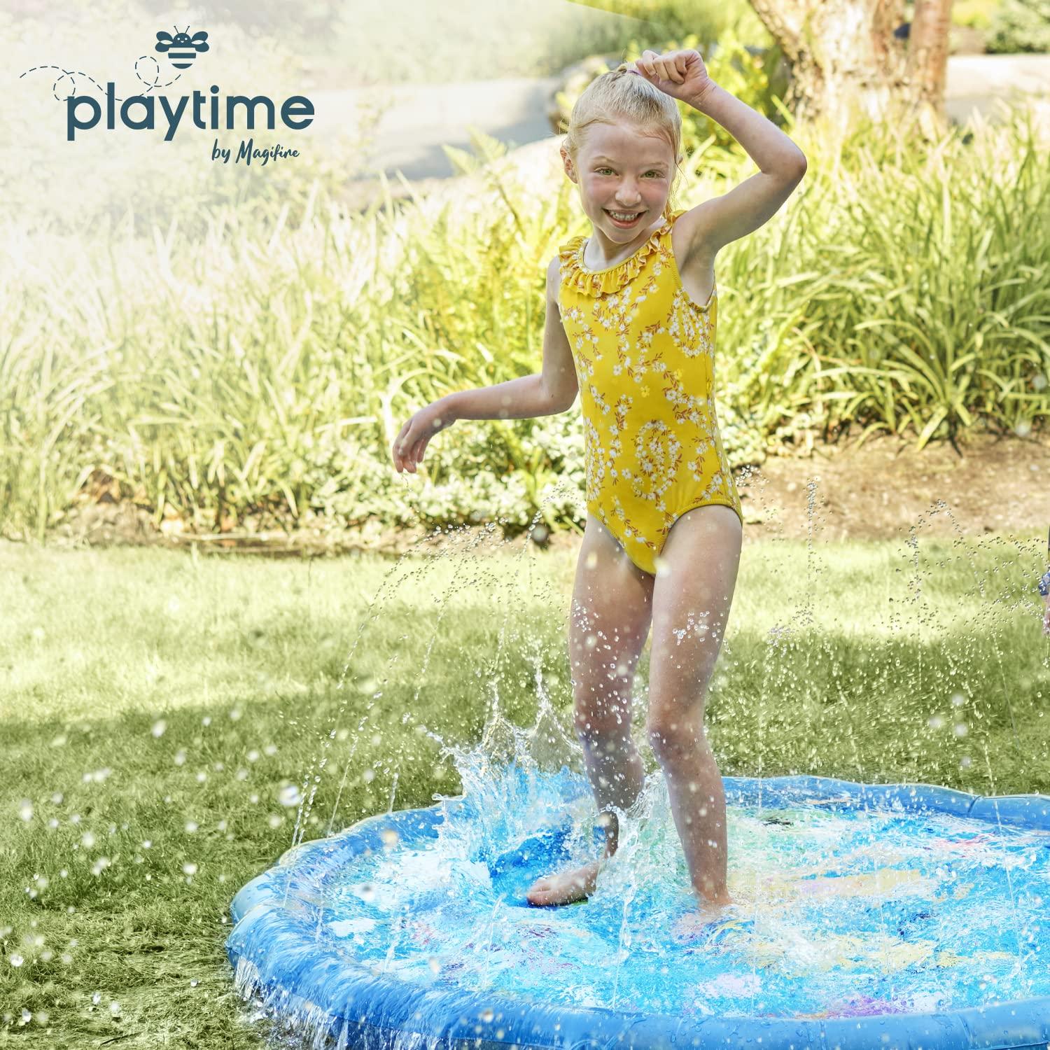 MAGIFIRE Magifire Sprinkler Splash Pad for Toddlers 1-3, 59 In., Water Toys for Dogs, Kids, Outdoor Baby Toys Ideal for Playtime and Cooling Off Outside, Easy to Setup, Ideal for Summer and Backyard Activities
