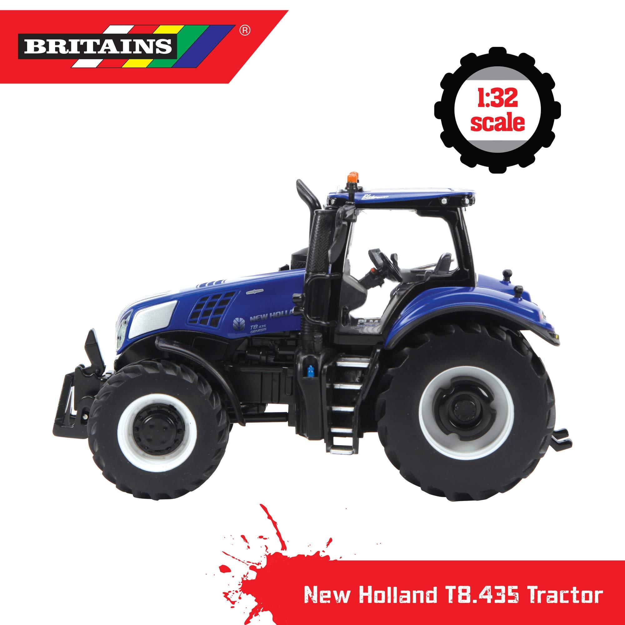Britains Britains 1:32 New Holland T8.435 Tractor Toy, Collectable Farm Set Toy Tractors for Children, Toy Tractor Compatible with All 1:32 Scale Farm Toys, Suitable for Collectors & Children from 3 Years