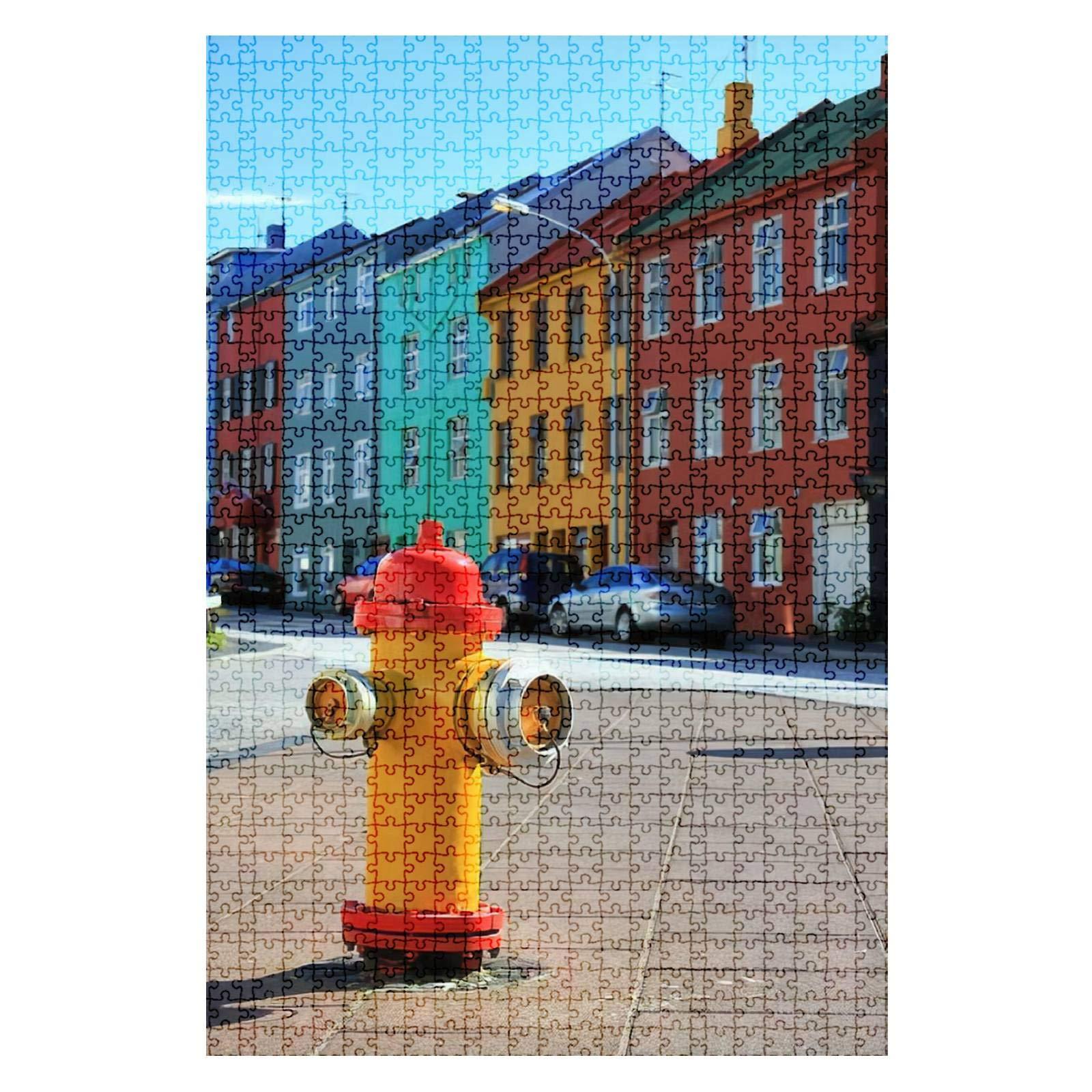 QBHPVLAZFMQ 1000 Pieces Wooden Jigsaw Puzzle Reykjavik Iceland Fun and Challenging Board Puzzles for Adult Kids Large DIY Educational Game Toys Gift Home Decor