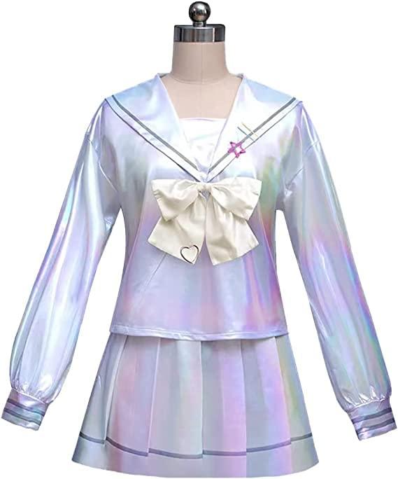 P1PSZ P1PSZ Ame-chan Cosplay Costume NEEDY GIRL OVERDOSE Cosplay Game Kangel Costume Outfits Uniform Full Set + Cute Keychain (L, Kangle)