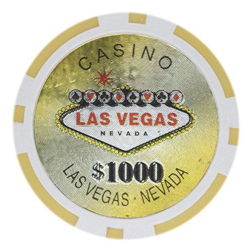 Brybelly Brybelly Las Vegas Casino Poker Chip Heavyweight 14-Gram Clay Composite – Pack of 50 ($1000 Yellow)
