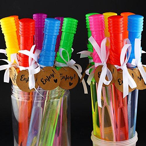 MAPIXO Bubble Wand, 28 Pack 14 Big Bubble Wands Bulk(7 Colors), Non-Toxic Smelless Bubble Toy for Kid Child Birthday Party Favor Wedding Summer Outdoor Pool Activity Bathroom Bath Toys