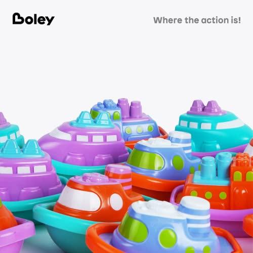 Boley Boley Boats Bathtub Toys - 12 Pk Kids Bath Toys for Toddlers Ages 3+