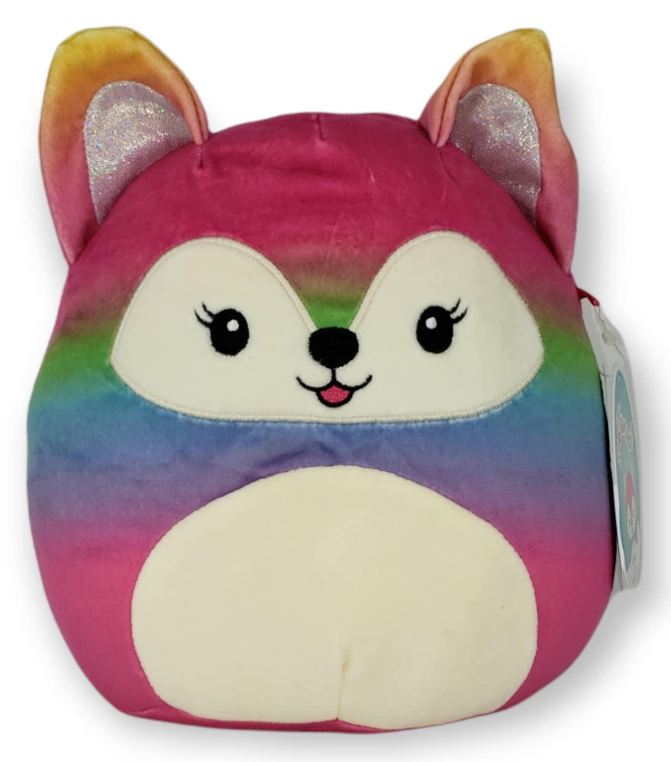 Squishmallow SQUISHMALLOW KellyToy - 8 Inch (20cm) - Xenia The Colourful Fox - Colourful Squad
