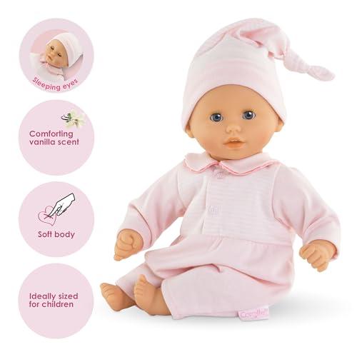 Corolle Corolle Bb Calin Charming Pastel Baby Doll - 12\" Soft Body Doll with Pink Outfit, Sleeping Eyes Open and Close, Vanilla-Scented, for Kids Ages 18 Months and up