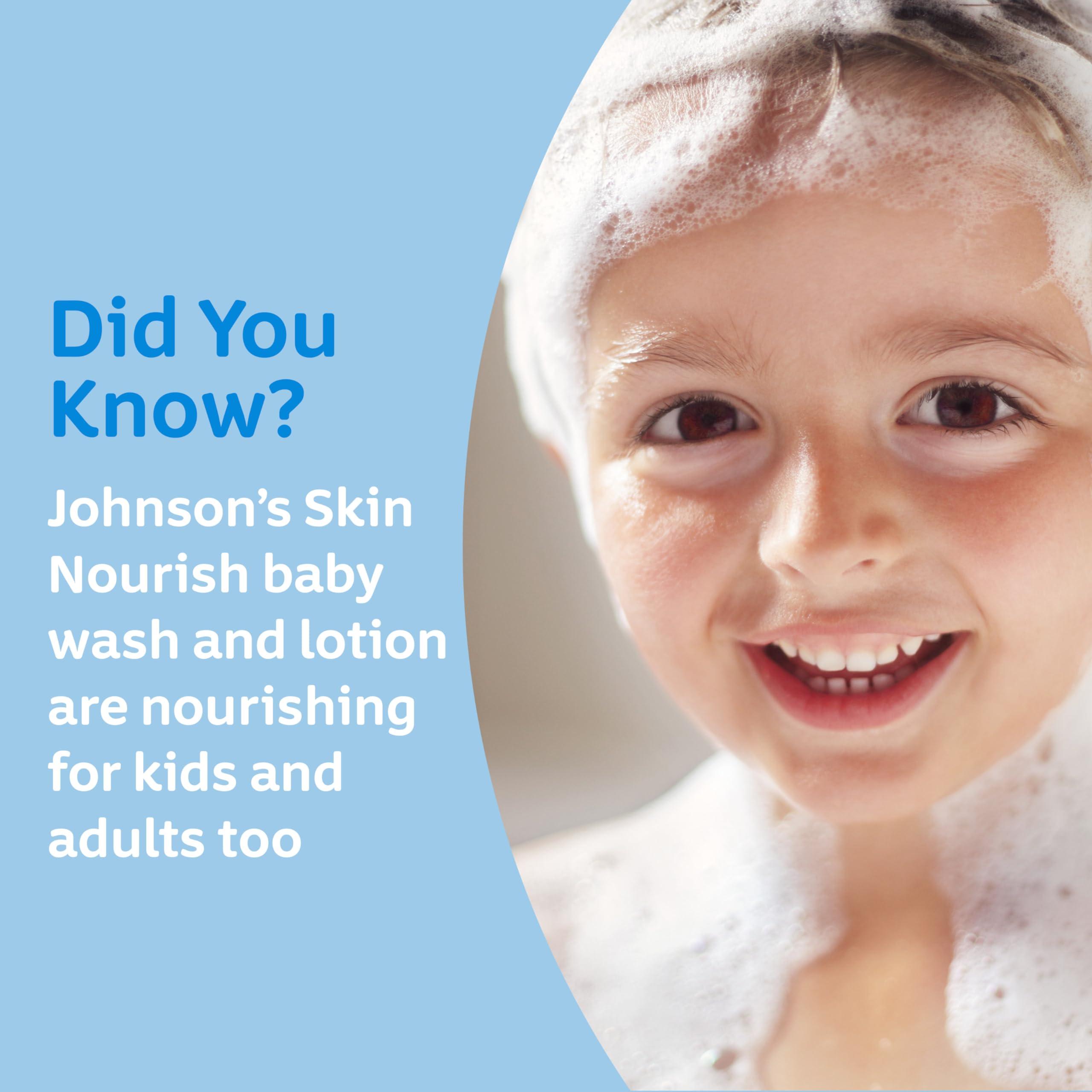 Johnson\'s Baby Johnson's Baby Skin Nourish Moisturizing Baby Lotion for Dry Skin with Shea & Cocoa Butter Scents, Gentle & Lightweight Body Lotion for The Whole Family, Hypoallergenic, Dye-Free, 16.9 fl. oz