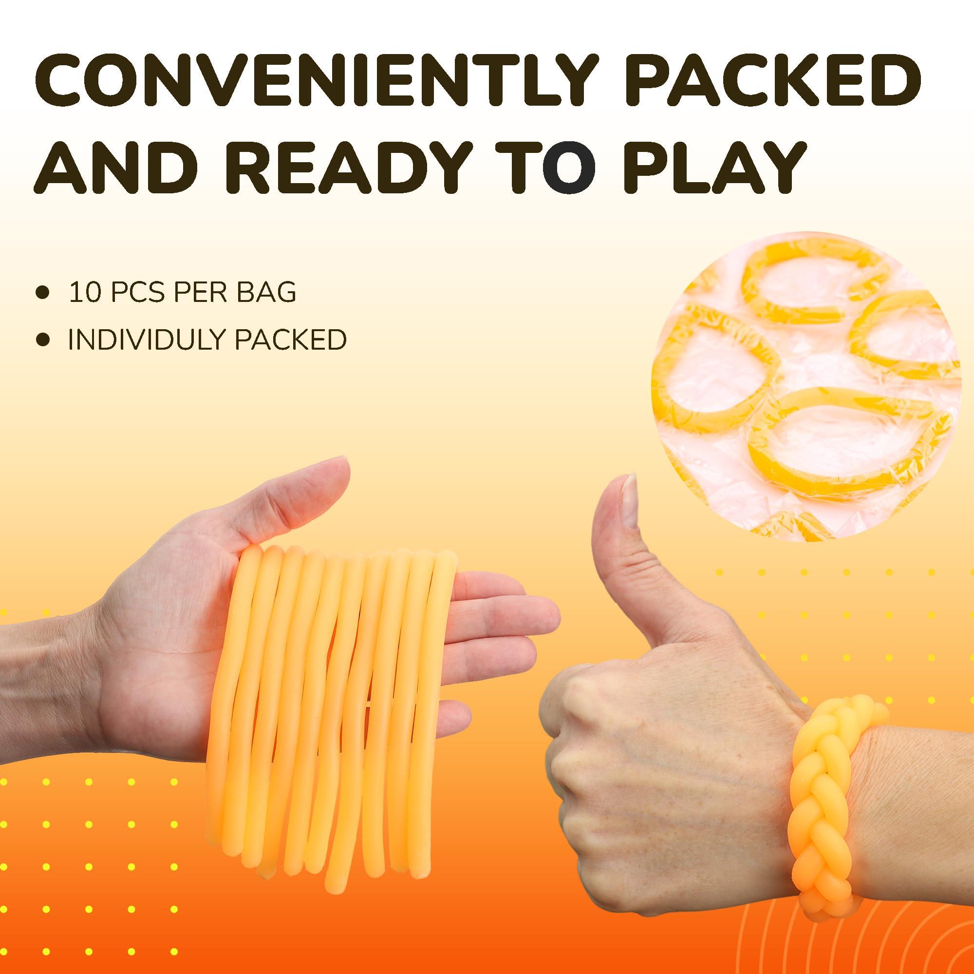 Entervending Monkey Noodle Toys - Stretchy String - 10 Pcs Kids Party Favors Bulk Stretchy Toys - Fidget Noodles Tactile Sensory Toys - Stretchy Strings for Kids