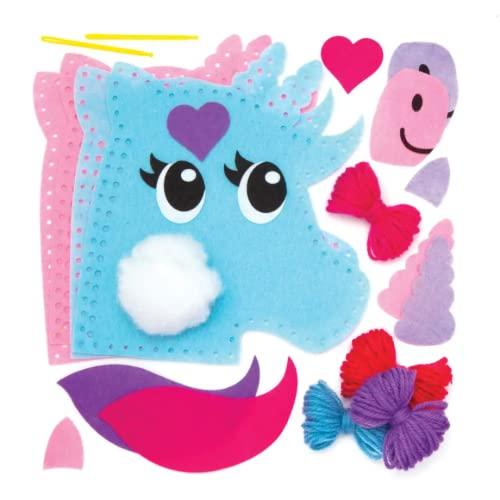 Baker Ross Baker Ross AW623 Unicorn Cushion Sewing Kit - Pack of 3, Introduction to Sewing for Beginners, Great for Sewing Themed Craft Activities