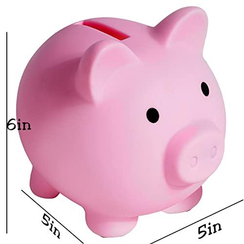 ZYCLIN Large Piggy Banks/Unbreakable Plastic Money Bank/Coin Bank for Boys Kids/Rewards Gift Children\'s Plastic Shatterproof Money Bank (Peach)