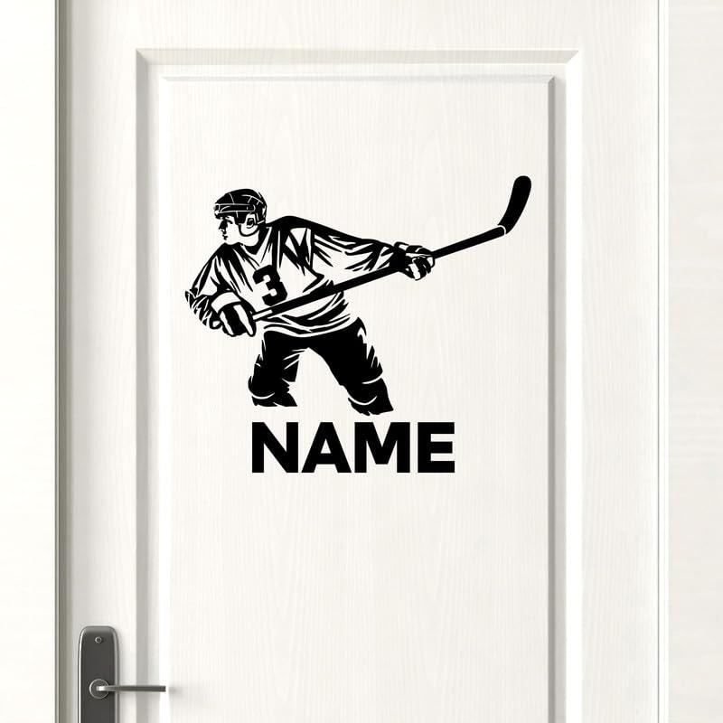 A TOP DESIGN Hockey Wall Sticker - Personalized Hockey Wall Decor - Hockey Decal Wall - Hockey Vinyl Decal - Hockey Wall Decals Bedroom