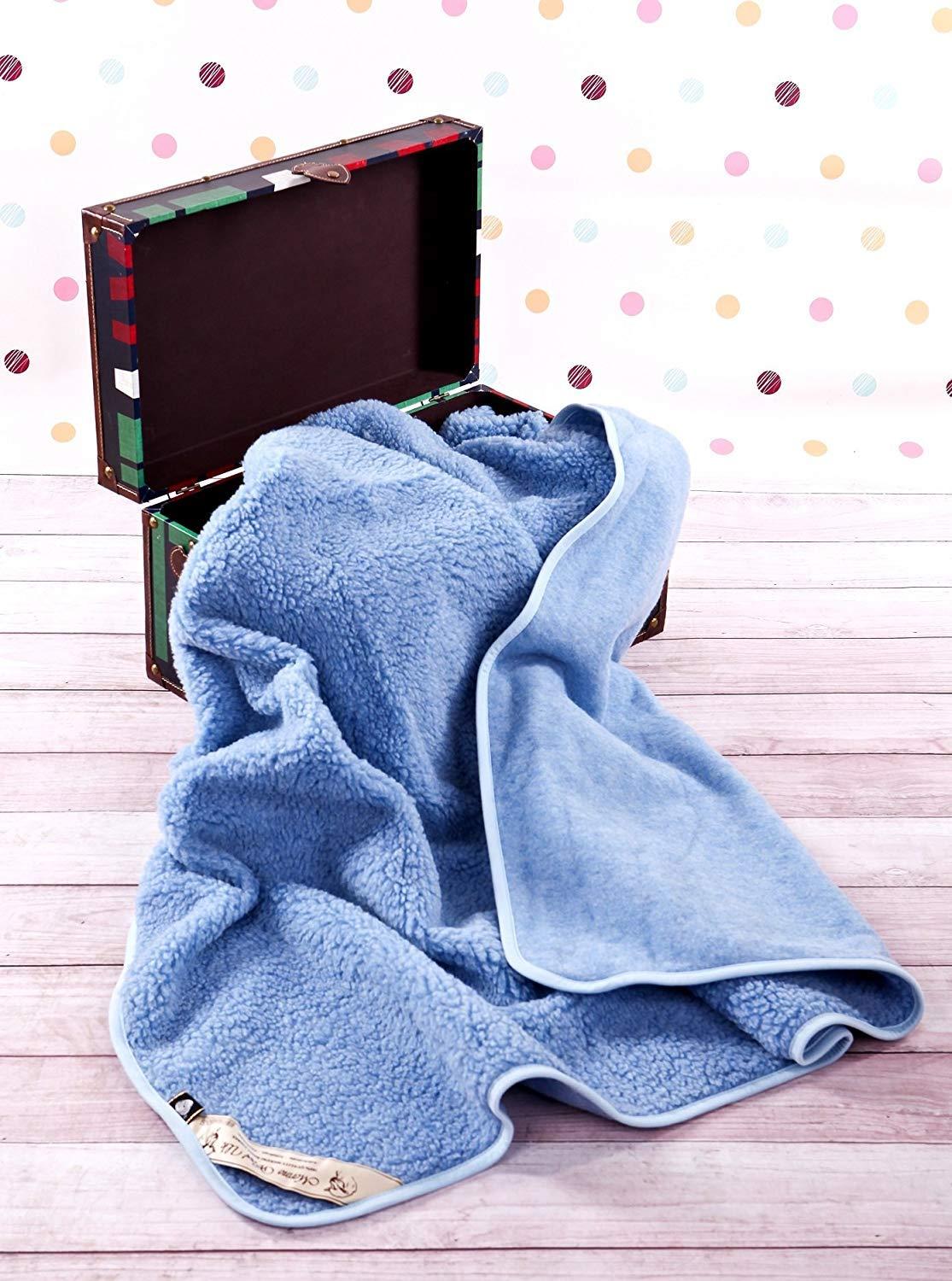 Merino Wool Merino Wool Bedding Woolmark Certified !! Warm & Natural Baby Blanket/Throw 100% Wool, Crib,Toddler, Cotbed Blanket 47" x 59"