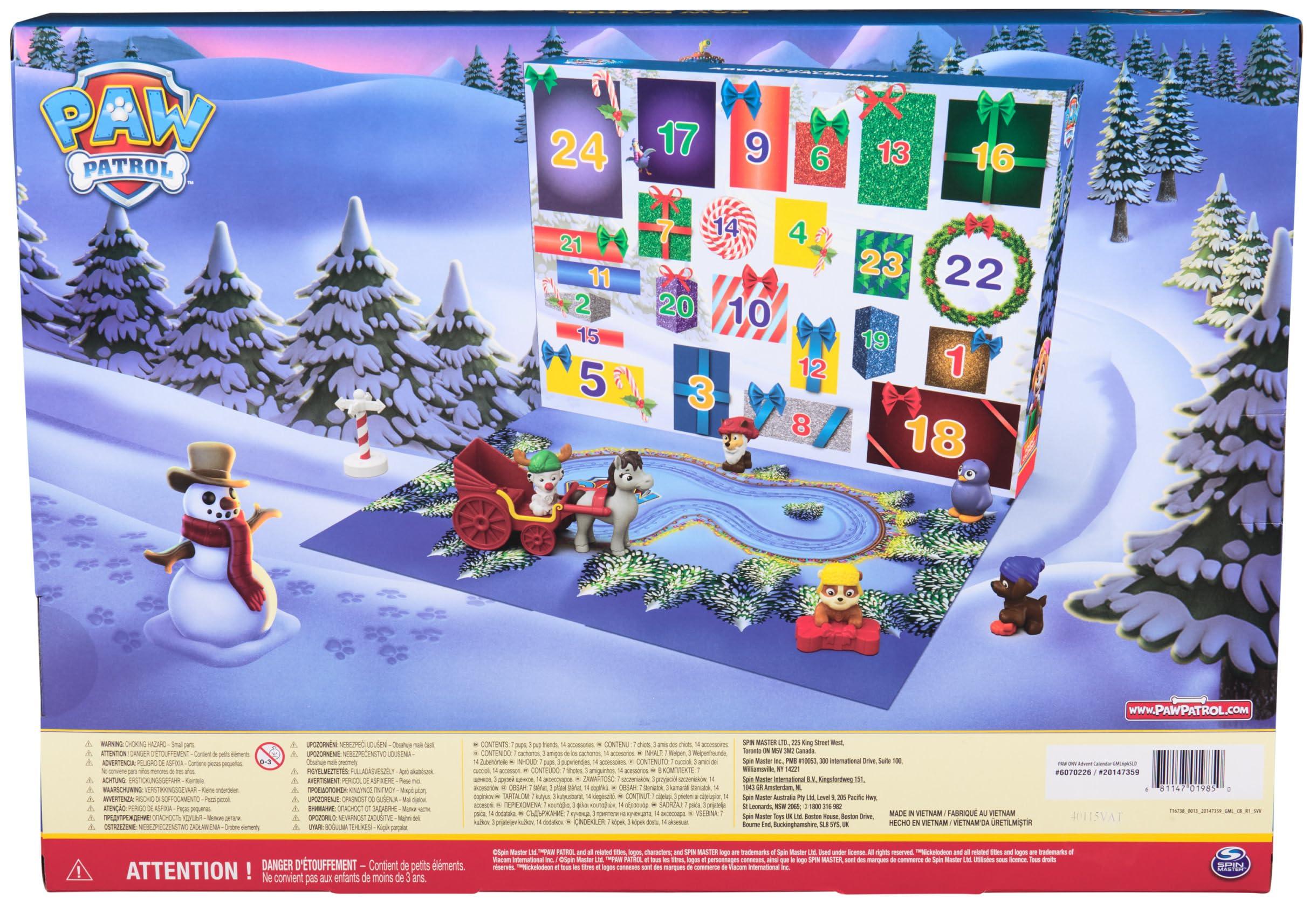 Paw Patrol Paw Patrol: 2024 Advent Calendar with 24 Surprise Toys - Figures, Accessories and Kids Toys for Boys & Girls Ages 3 and up!