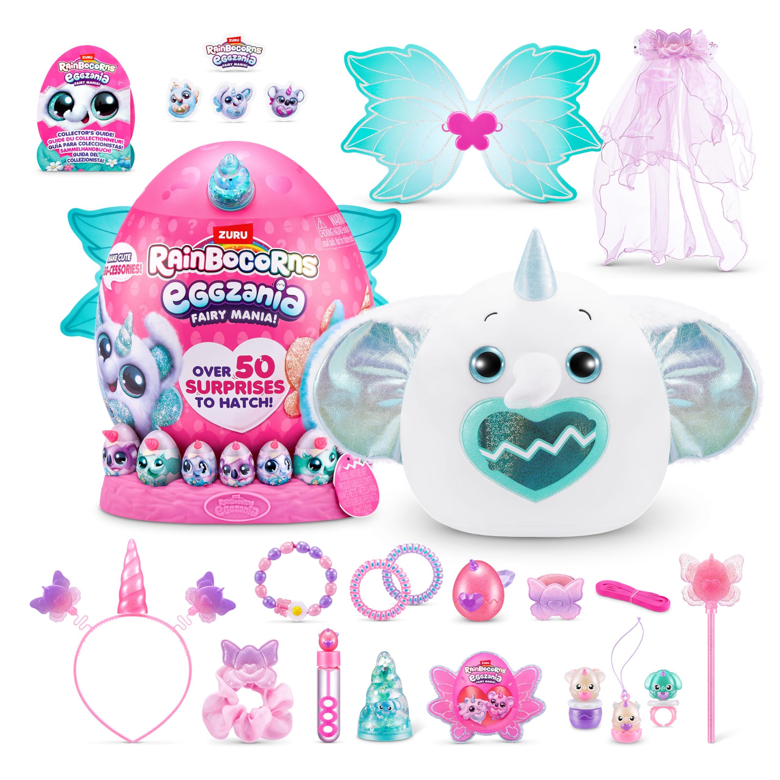 Rainbocorns Eggzania Fairy Mania (Elephant) by ZURU, Plush Toy, Collectible Plush, Surprise Eggs, Wearable Accessories, Slime, Toys for Girls