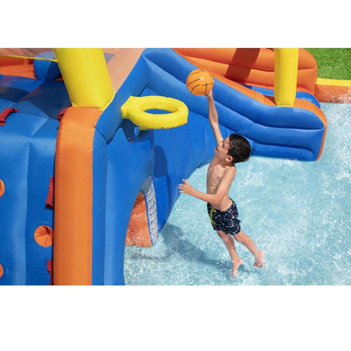 HSPLXYT Paddling Pool with Slide,Large Inflatable Swimming Pool,Family Inflatable Swimming Lounge Pool,Above Ground Pools for Backyard, Garden,Kids, Adults, Children